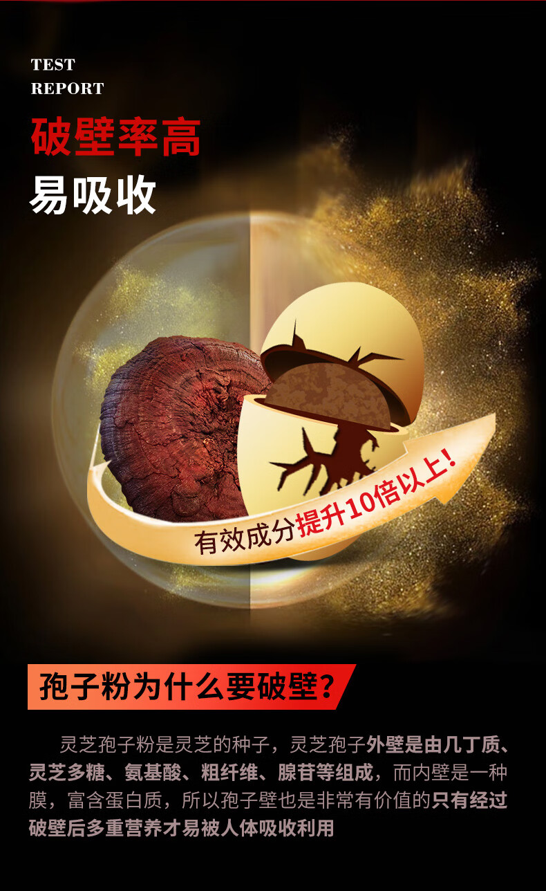 固元生泰牌破壁灵芝孢子粉粉剂2g/袋*30袋(图7)