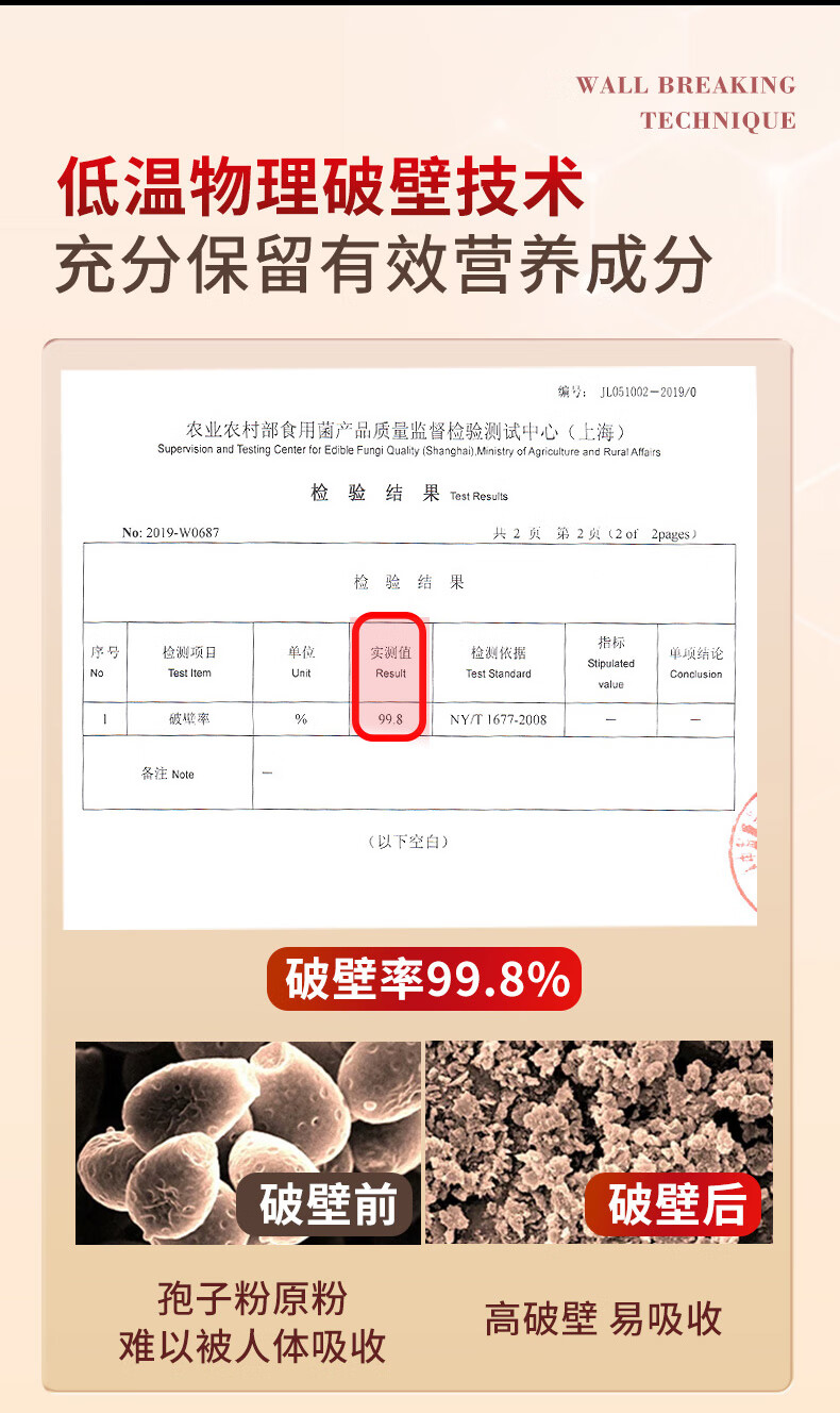 固元生泰牌破壁灵芝孢子粉粉剂2g/袋*30袋(图8)